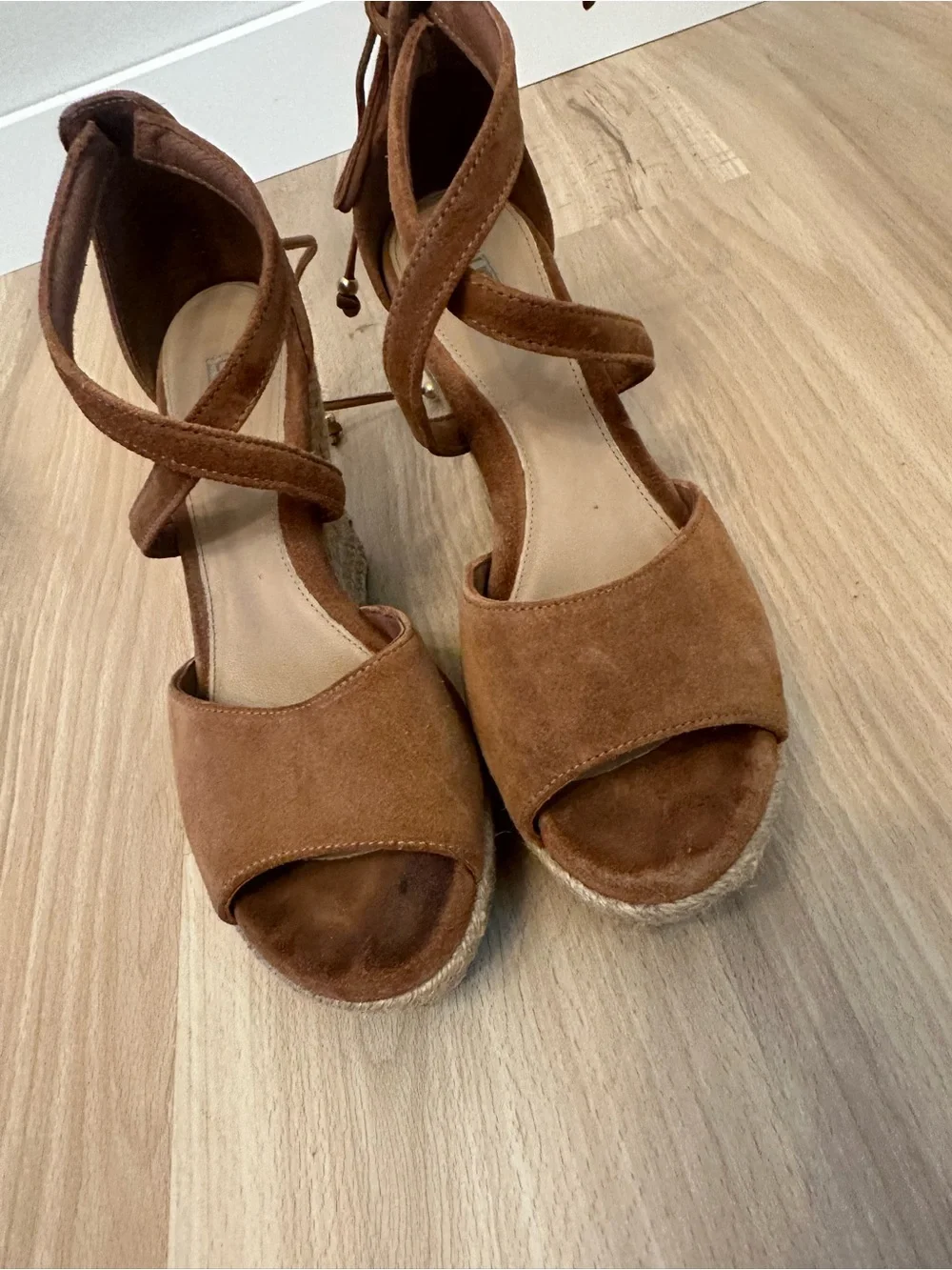 Ugg Reagan Suede Wedge Espadrille Sandals - Size 7